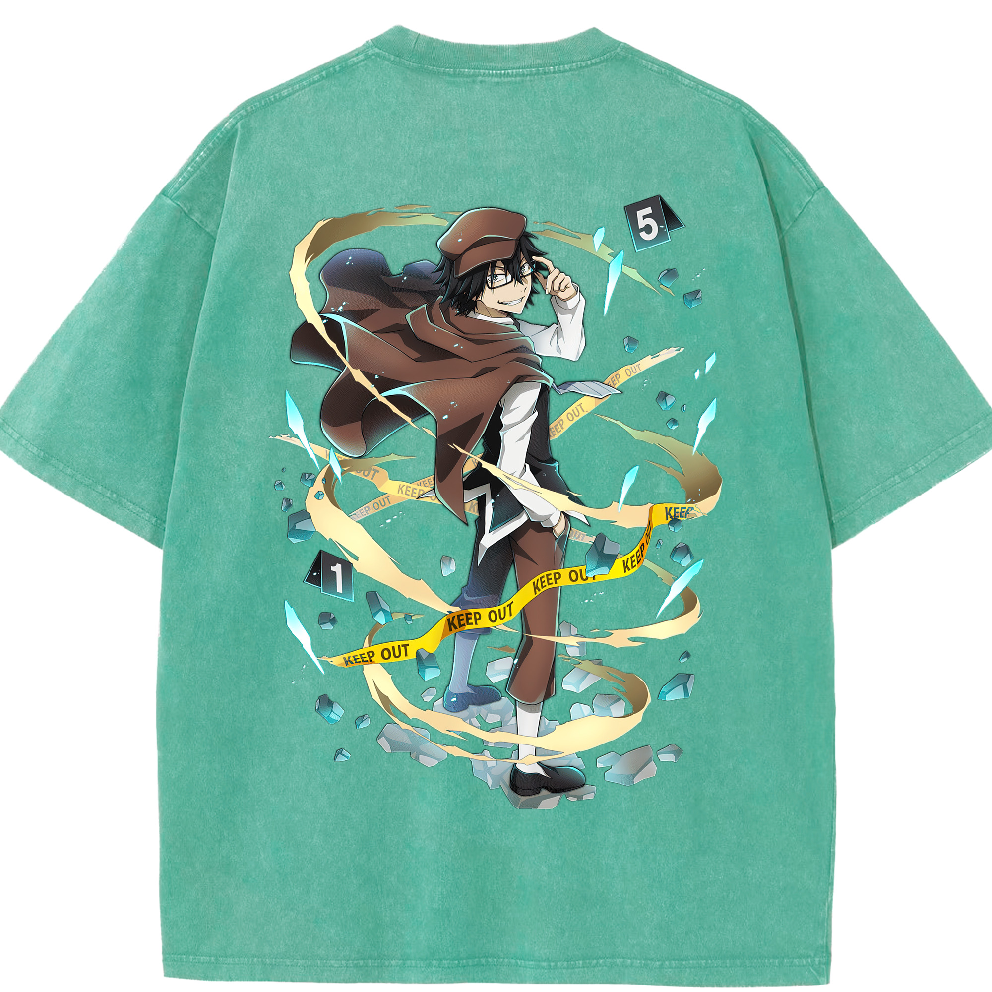 （画像用） 文豪ストレイドッグス Bungo Stray Dogs 綿100% ヴィンテージ風 半袖Tシャツ（背面プリント）